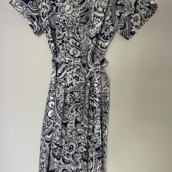 Navy/ white button dress - Picture 6 of 7